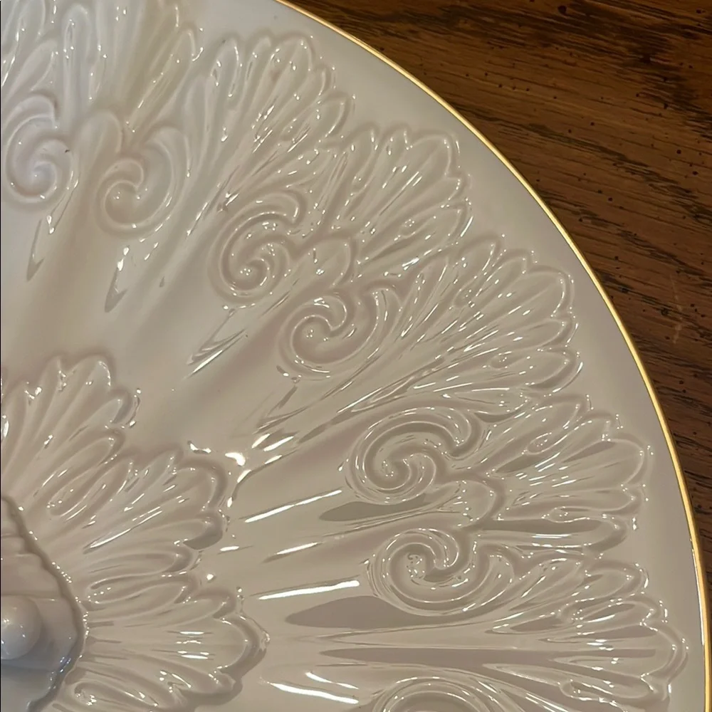 Lenox Cream‎ and Gold Ceramic Serving Platter